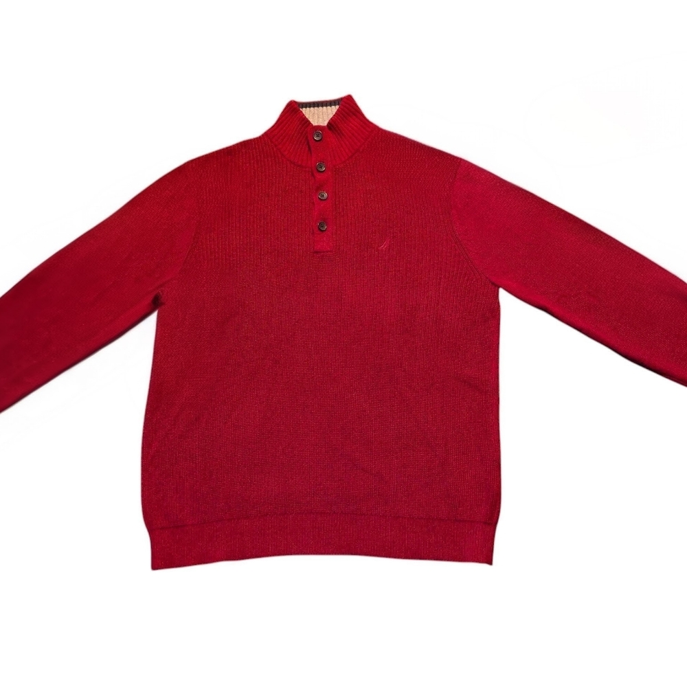 Nautica Men's 100% Cotton Red Crewneck Sweater Sz XL
